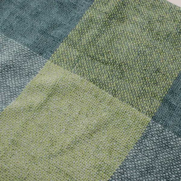 Light Blue and Green Fringe Knit Scarf 11"x75"