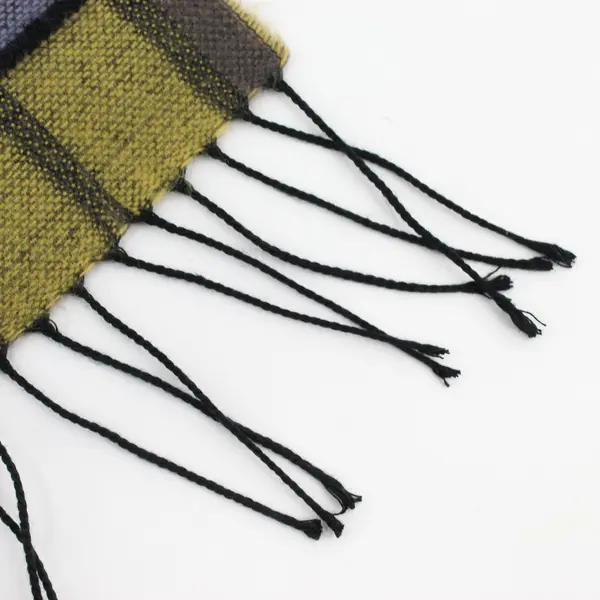 Cashmyarn by Berkshire Multicolor Plaid Fringe Acrylic Scarf 12"x70"