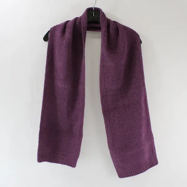 Plum Purple Knit Winter Scarf 9x62 Women Soft Solid Pre-Owned
