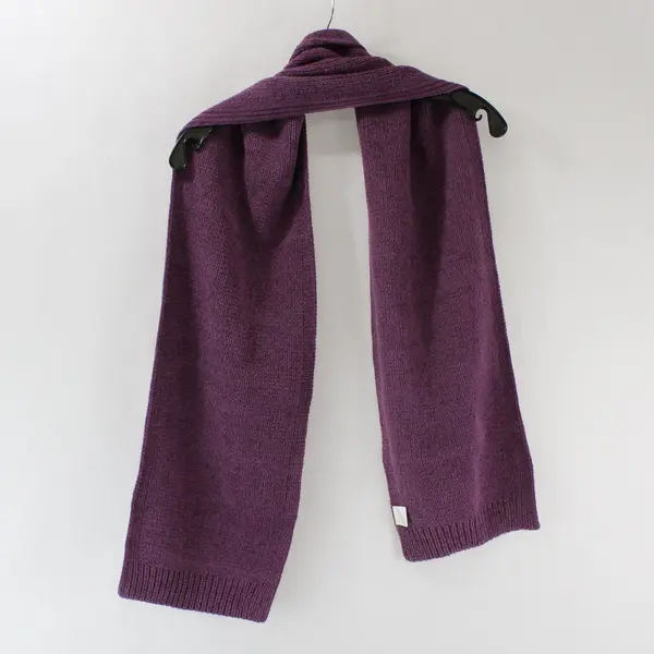 Plum Purple Knit Winter Scarf 9x62 Women Soft Solid Pre-Owned