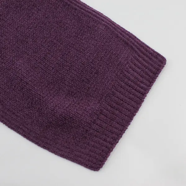Plum Purple Knit Winter Scarf 9x62 Women Soft Solid Pre-Owned