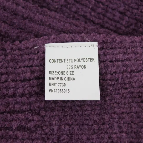 Plum Purple Knit Winter Scarf 9x62 Women Soft Solid Pre-Owned