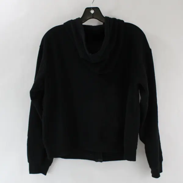 Auden Women's Black Fleece Lined Full Zip Lounge Hoodie Sweatshirt Size M