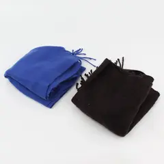 Lot of 2 Solid Color Fringe Winter Scarves Brown Blue