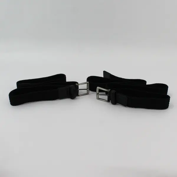 Lot of 2 Black Woven Unisex Belts, Sizes Medium 34-36 & 2XL 115-120 
