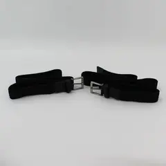 Lot of 2 Black Woven Unisex Belts, Sizes Medium 34-36 & 2XL 115-120 