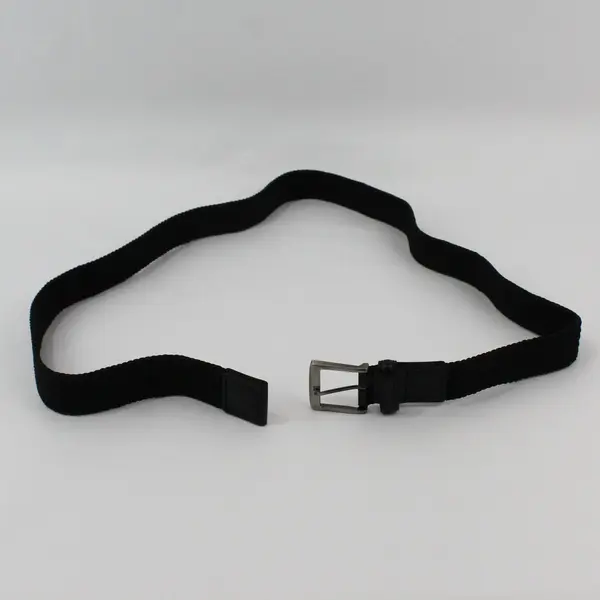 Lot of 2 Black Woven Unisex Belts, Sizes Medium 34-36 & 2XL 115-120 