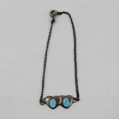 Sterling Silver Enamel Double Heart Charm Bracelet