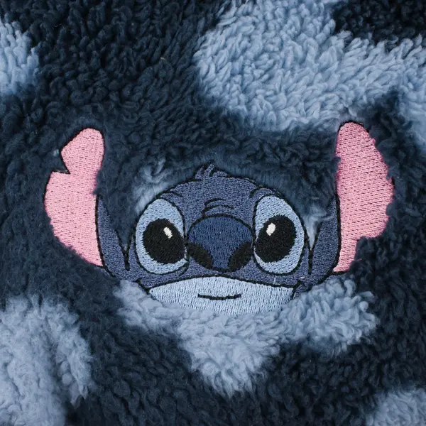 Disney Lilo & Stitch Girls Blue Floral Fleece Quarter Zip Pullover
