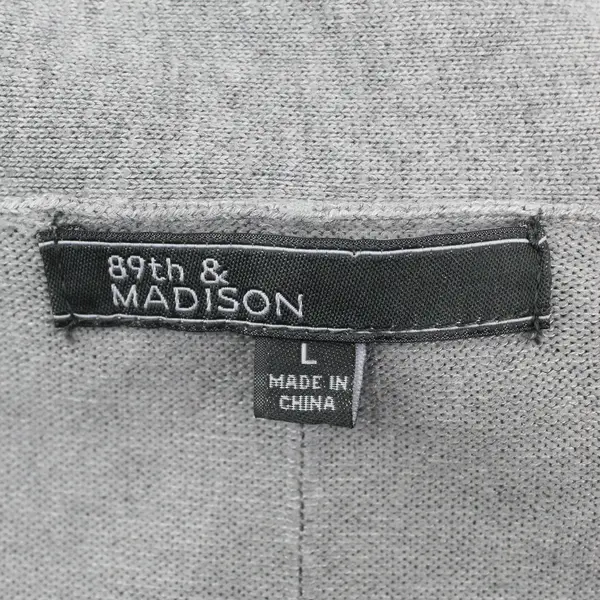 89th & Madison Light Gray Knit Duster Women's Large