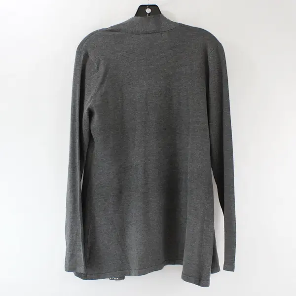 Carolyn Taylor Bedazzled Gray Open-Front Cardigan Women's Small