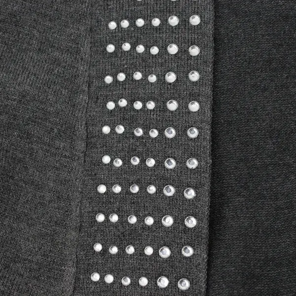 Carolyn Taylor Bedazzled Gray Open-Front Cardigan Women's Small