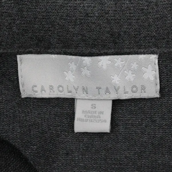 Carolyn Taylor Bedazzled Gray Open-Front Cardigan Women's Small