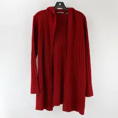 Planet Gold Maternity Red Hooded Knit Cardigan Women's XL