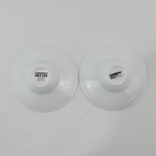 Crate & Barrel Dot Dish Blue 4" Set of 2 Ceramic