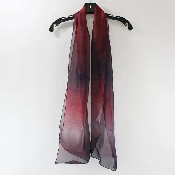 Sheer Shimmery Burgundy Red Black Gray Scarf 15x65