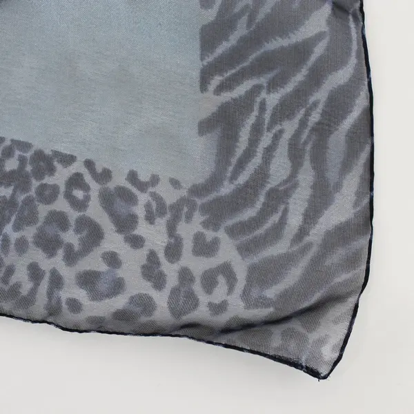 Sheer Shimmery Blue Animal Print Scarf 20"x60"