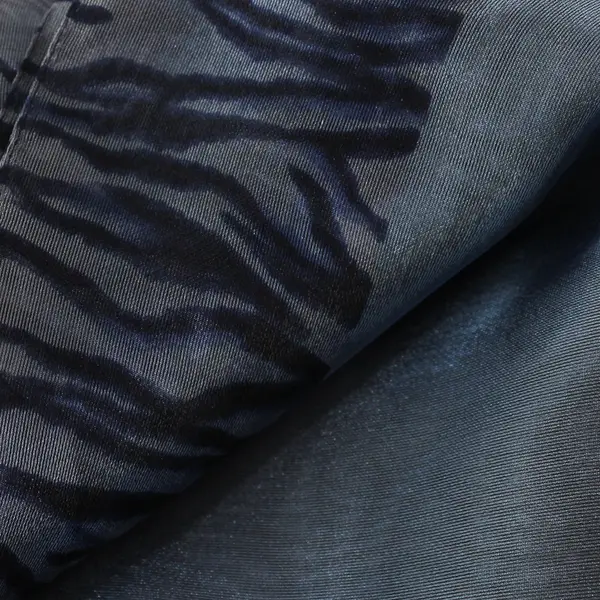 Sheer Shimmery Blue Animal Print Scarf 20"x60"
