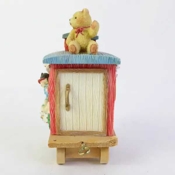 Enesco 1996 Casey Christmas Caboose Train Car 219525 Bear Figurine
