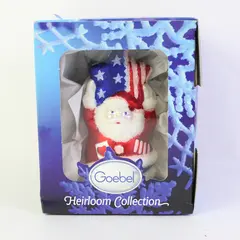 Goebel Heirloom Santa's Pride USA Flag Glass Christmas Ornament 191901