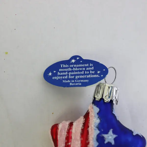 Goebel Heirloom Santa's Pride USA Flag Glass Christmas Ornament 191901