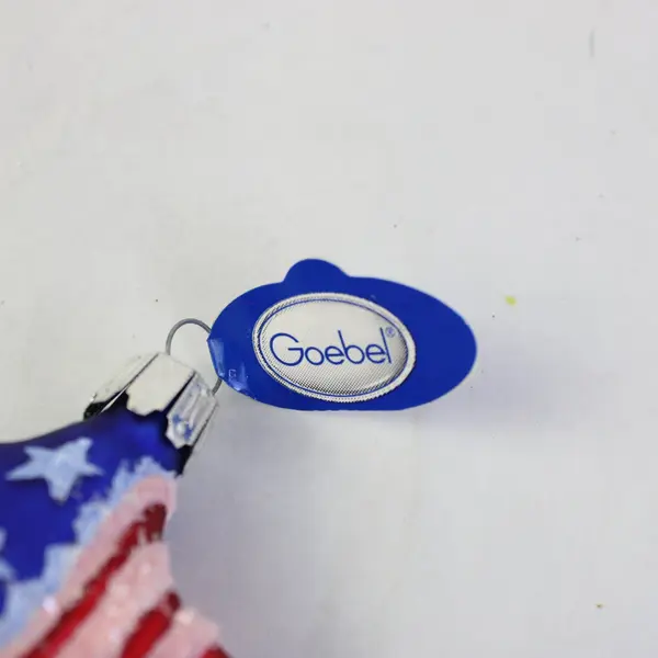 Goebel Heirloom Santa's Pride USA Flag Glass Christmas Ornament 191901