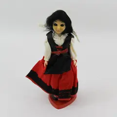 Carlson Dolls French Girl Ethnic Doll 8-76 with Red Plastic Heart Stand And Tag