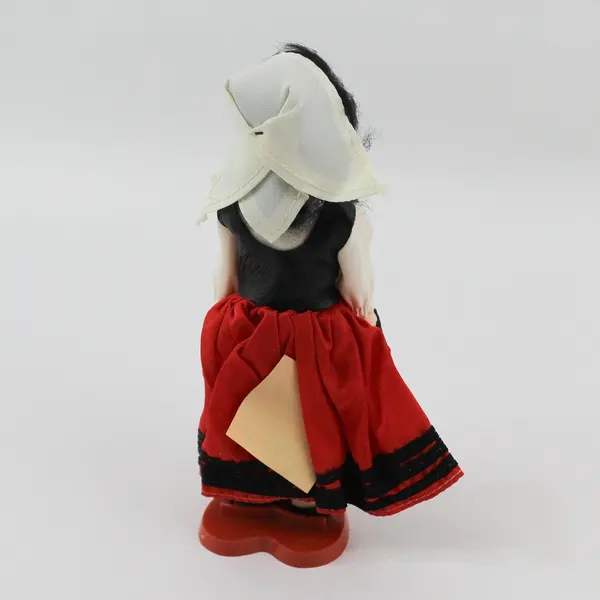 Carlson Dolls French Girl Ethnic Doll 8-76 with Red Plastic Heart Stand And Tag
