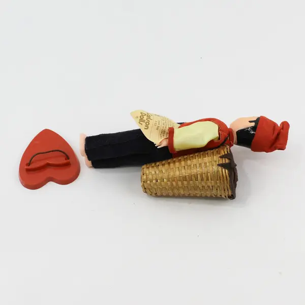 Carlson Dolls Italian Boy Ethnic Doll 8-53 with Red Plastic Heart Stand And Tag