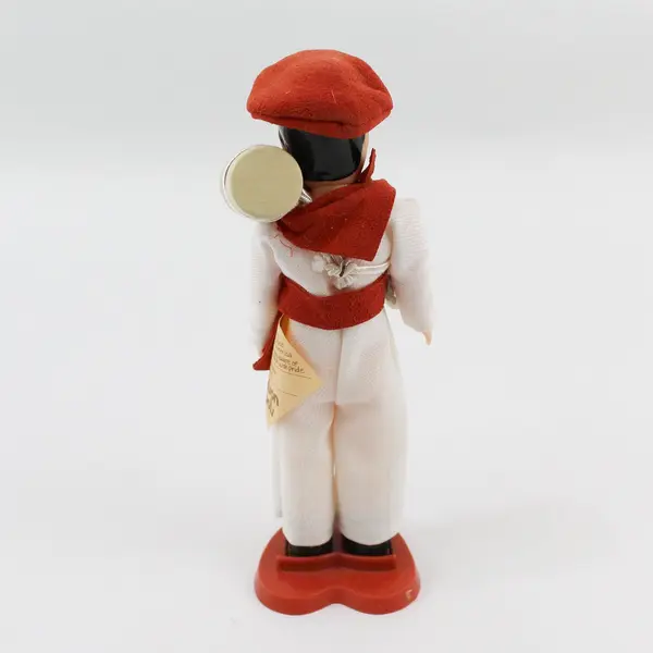 Carlson Dolls French Boy Ethnic Doll 8-75 with Red Plastic Heart Stand And Tag