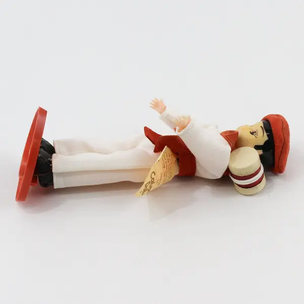 Carlson Dolls French Boy Ethnic Doll 8-75 with Red Plastic Heart Stand And Tag