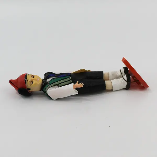 Carlson Dolls Danish Boy Ethnic Doll 8-49 with Red Plastic Heart Stand And Tag