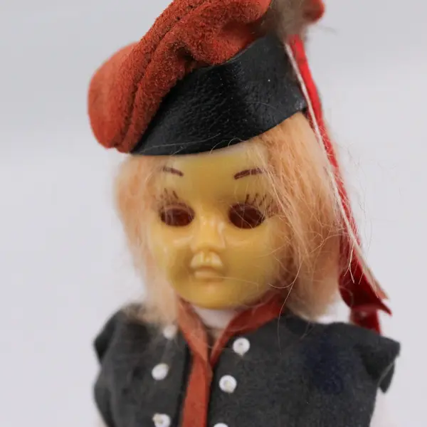 Carlson Dolls Polish Boy Ethnic Doll 8-79 with Red Plastic Heart Stand And Tag