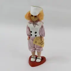 Carlson Dolls Dutch Boy Ethnic Doll 8-39 with Red Plastic Heart Stand And Tag