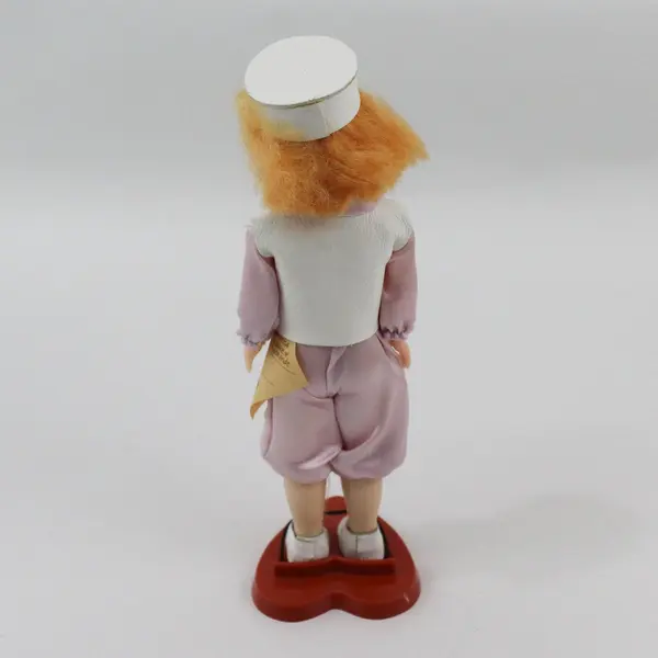 Carlson Dolls Dutch Boy Ethnic Doll 8-39 with Red Plastic Heart Stand And Tag