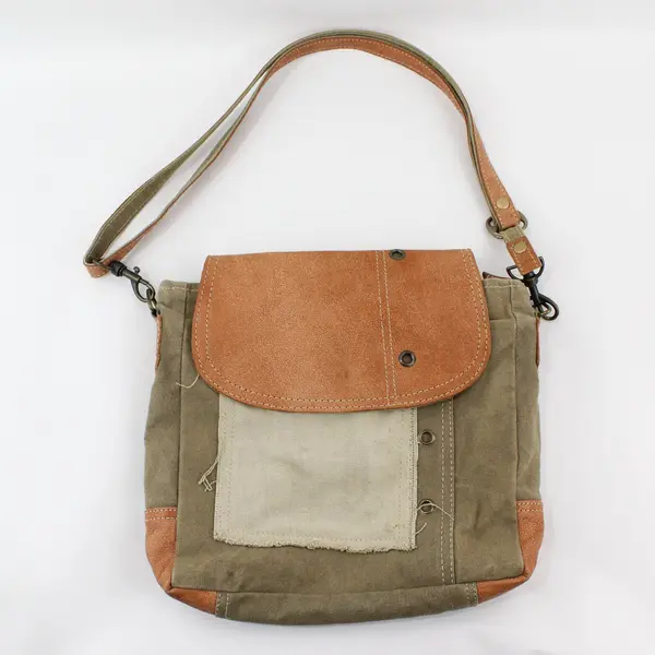 Repurposed Canvas Military Women's Crossbody Bag