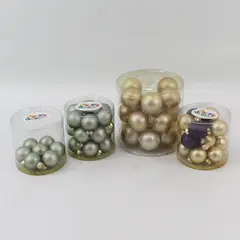 Color Works by Roman Lot of 61 Small Glass Bauble Ornaments Silver Gold Purple