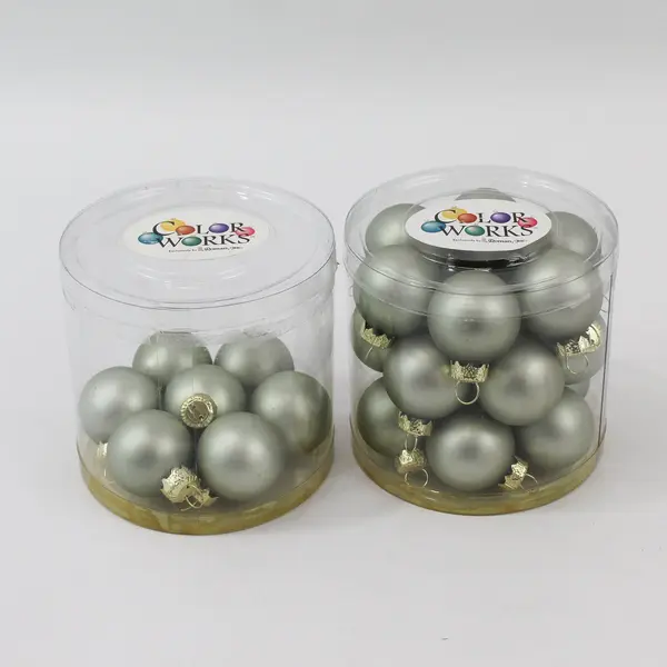 Color Works by Roman Lot of 61 Small Glass Bauble Ornaments Silver Gold Purple