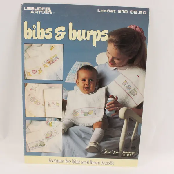 Lot of 6 Leisure Arts Cross Stitch Leaflets Babies & Kids 1979-1991