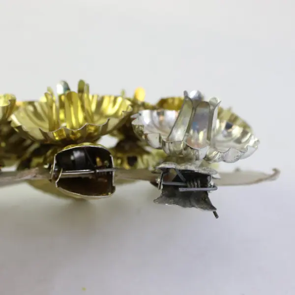 Vintage Christmas Tree Clip-On Candle Holders 11 Pc Gold & Silver Tone