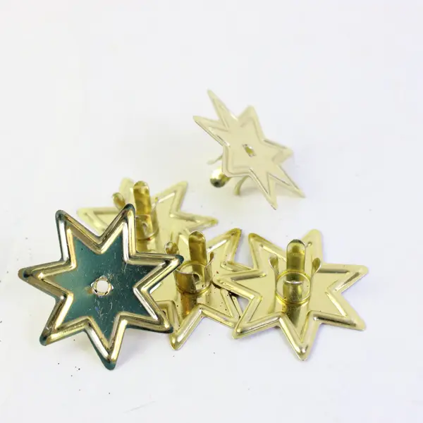 Lot of 43 Vintage Gold-Tone 8 Point Star Candle Holders Christmas Tree
