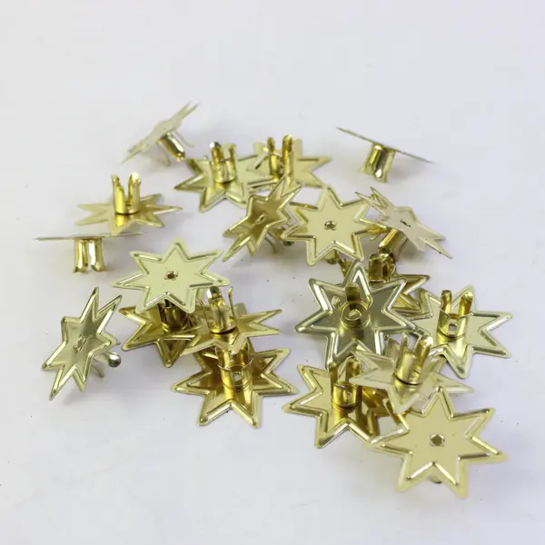 Lot of 20 Vintage Gold Tone 8-Point Star Candle Holders Christmas