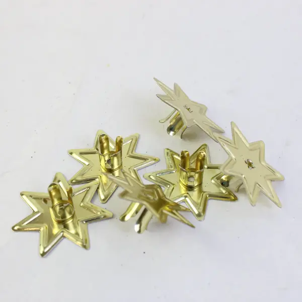 Lot of 20 Vintage Gold Tone 8-Point Star Candle Holders Christmas