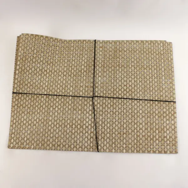 Set of 4 Natural-Tone Basket Weave Placemats 18"
