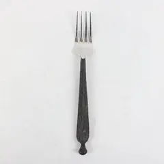 Vintage Stainless Forged-Style Blackened Rustic Handle Dinner Fork 8.5" Good
