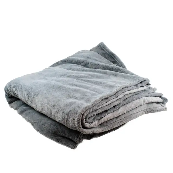 Costco Kirkland Signature Light Gray Plush Blanket 100% Polyester 100" x 95"