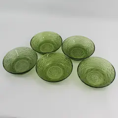 Set of 5 Vintage Anchor Hocking Soreno Avocado Green Cereal Bowls 6"