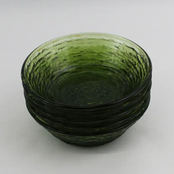 Set of 5 Vintage Anchor Hocking Soreno Avocado Green Cereal Bowls 6"