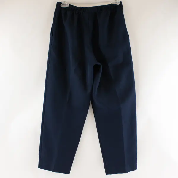 Alfred Dunner Pants Women's Petite 6P Navy Pull On Elastic Waist Short Trousers