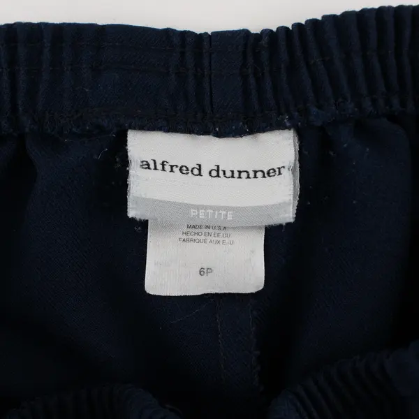 Alfred Dunner Pants Women's Petite 6P Navy Pull On Elastic Waist Short Trousers